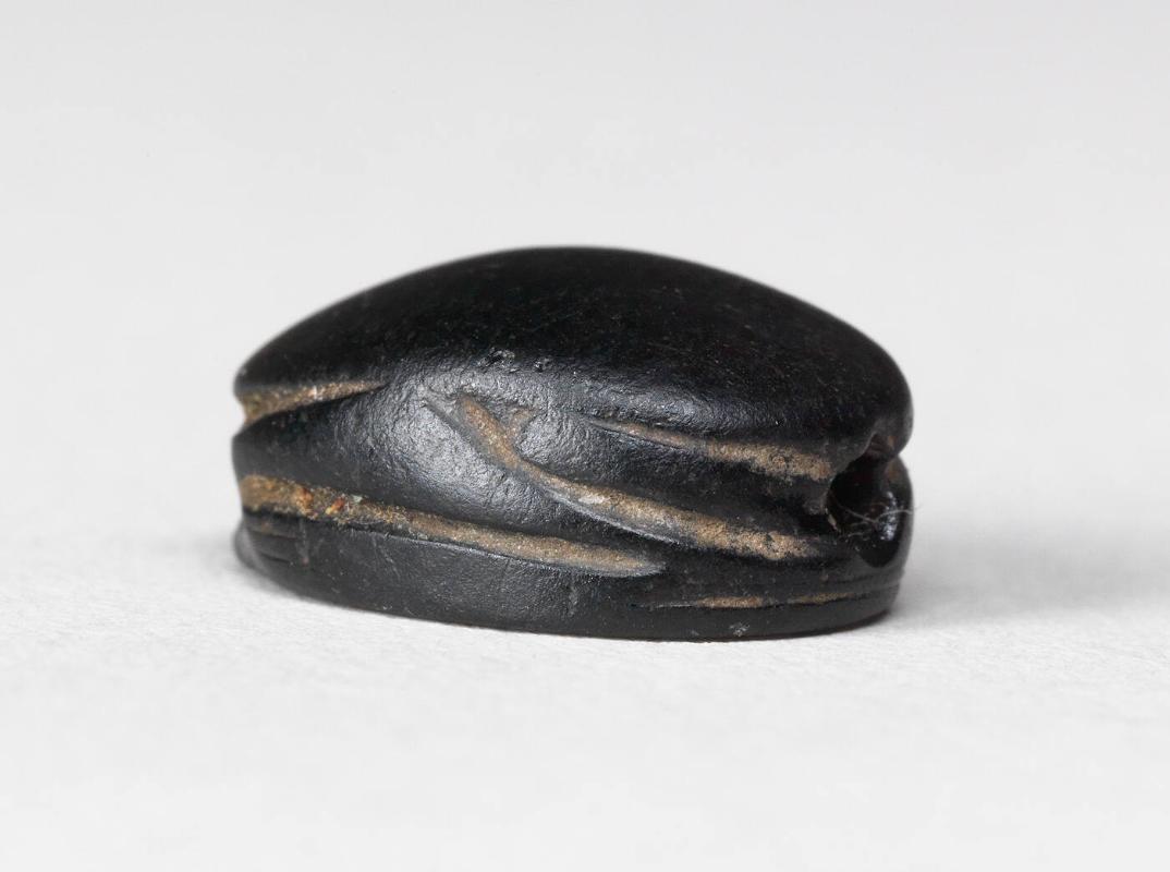 Scarab amulet with hieroglyphs
