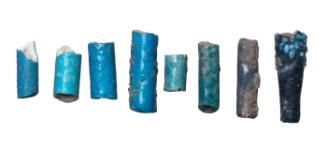 Blue faience beads
