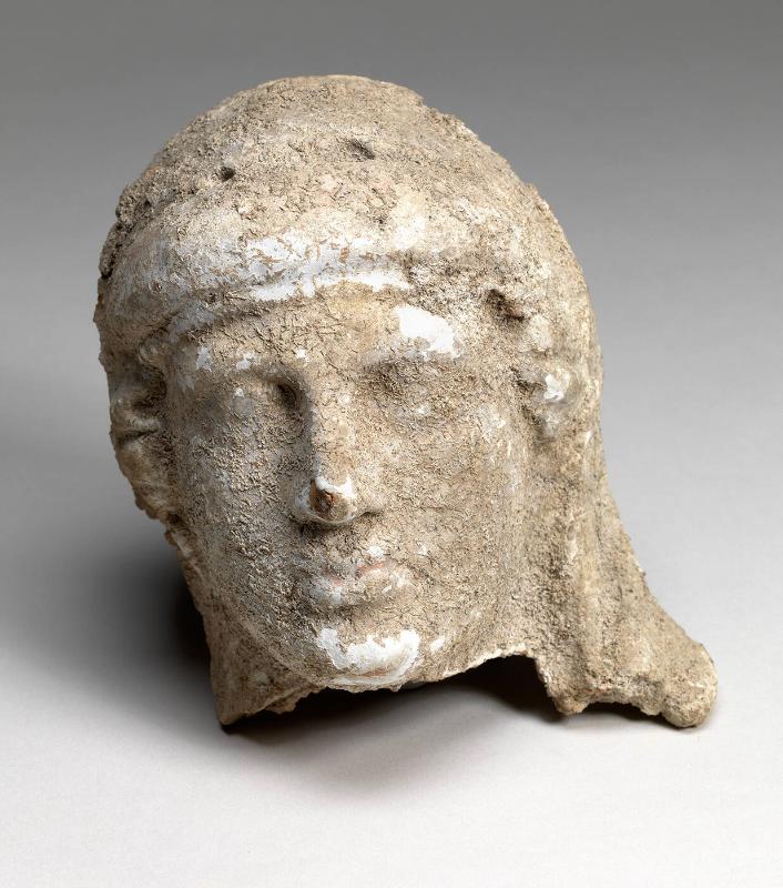 head; fragment of terracotta figurine