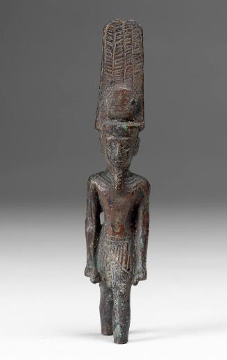Statuette of Amun-Ra, Standing with Feathered Crown