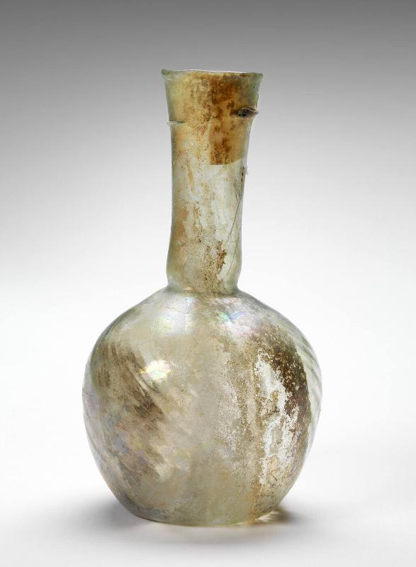 Flask with spiral ornamentation