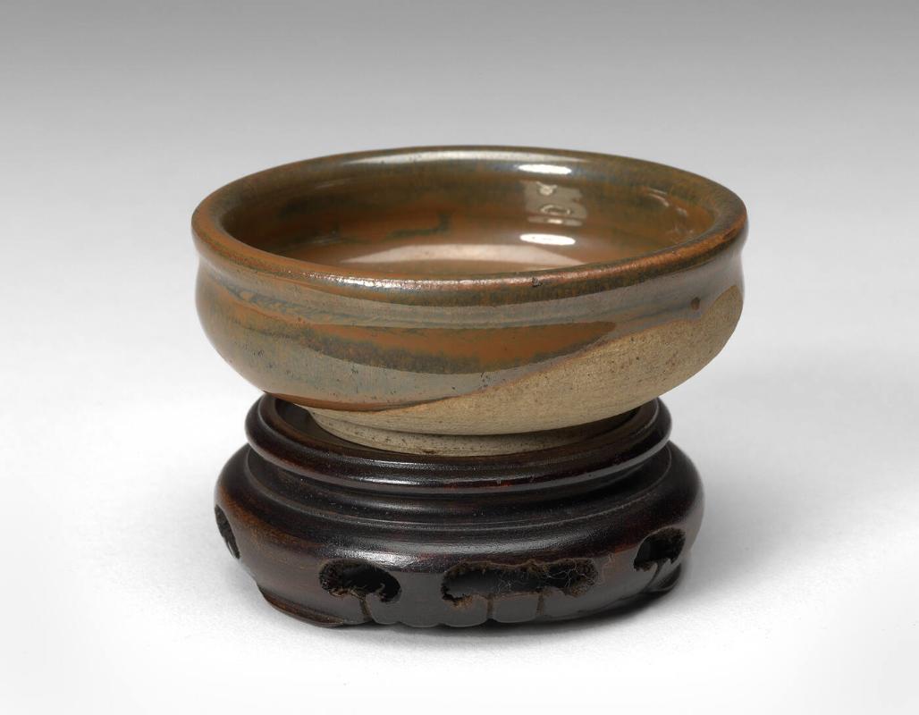 Brown Glazed Bowl, Henan Ware with stand