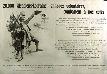 20,000 Alsaciens-Lorrains, engagés voluntaires, combattant à nos côtés
