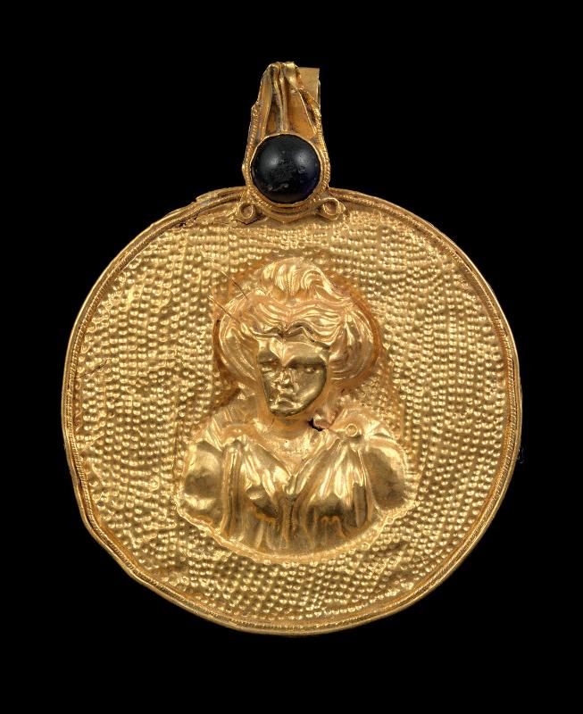 Medallion with bust of woman