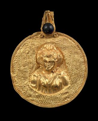 Medallion with bust of woman