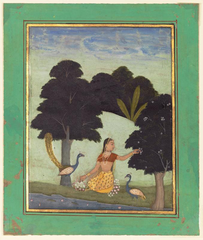 Ragini, possibly Kakubha, Page from a Dispersed Ragamala Set