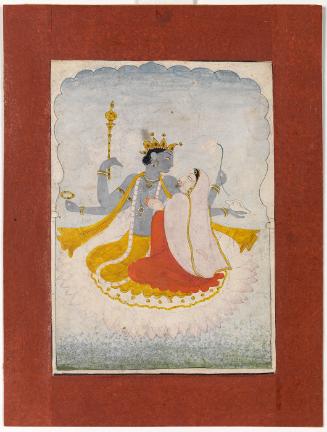 Vishnu and Lakshmi on a Lotus, Suspended in the Air