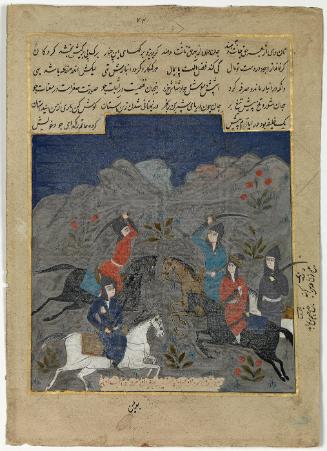 Page from a manuscript with battle scene