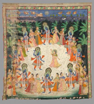Rasa Lila: Krishna dances with Radha and with each of the village Gopis