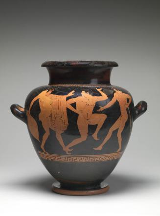 Red-Figure Stamnos with Poseidon Battling the Giant Polybotes