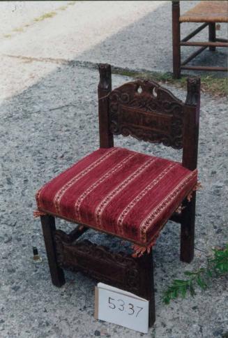 Low Chair with red velvet seat