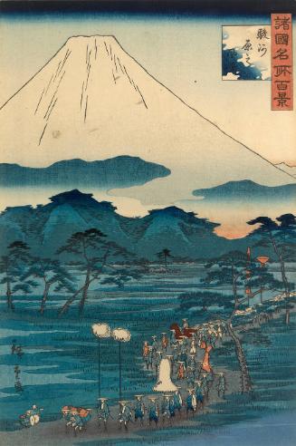 View at Hara in Suruga Province (Suruga Hara no fukei) (from the series "One Hundred Famous Views in the Various Provinces" (Shokoku meisho hyakkei))