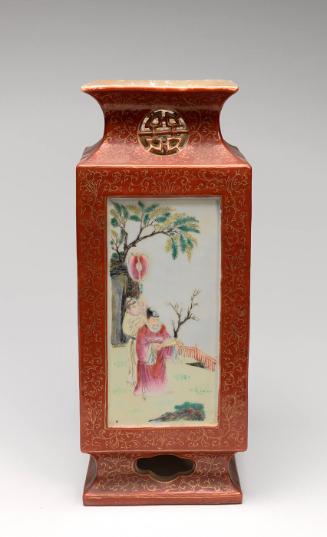 Lantern vase with figures