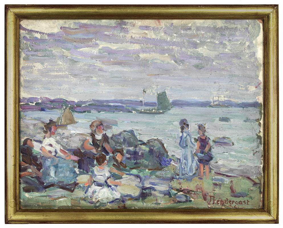 Boats and Figures by the Sea