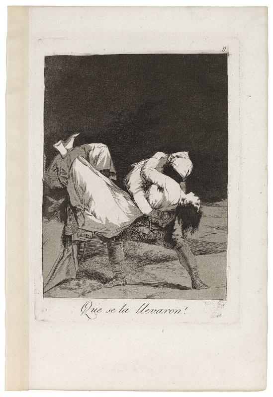 Que se la Llevaron! (They Carried Her Off!) (from Los Caprichos), Plate 8