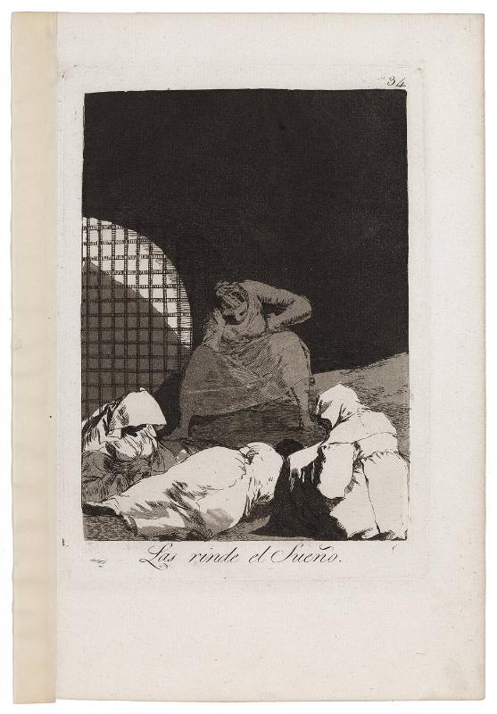 Las rinde el Sueno (Sleep Overcomes Them) (from Los Caprichos), Plate 34