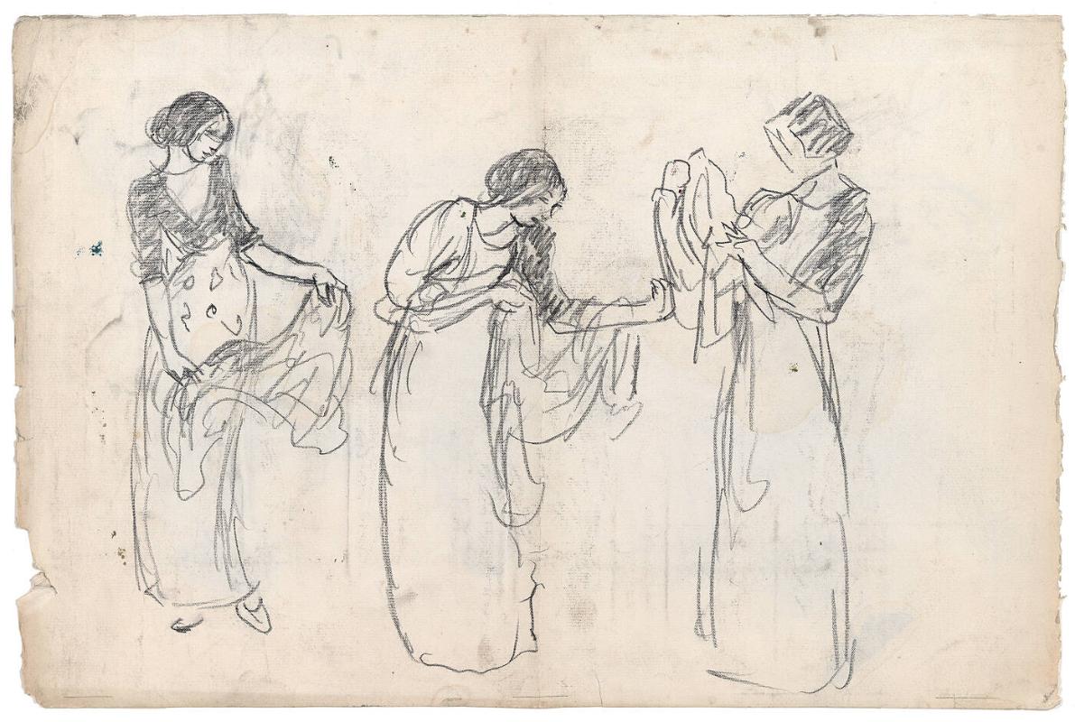 Study of Three Girls with Scarves