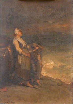 Woman and Child by the Sea