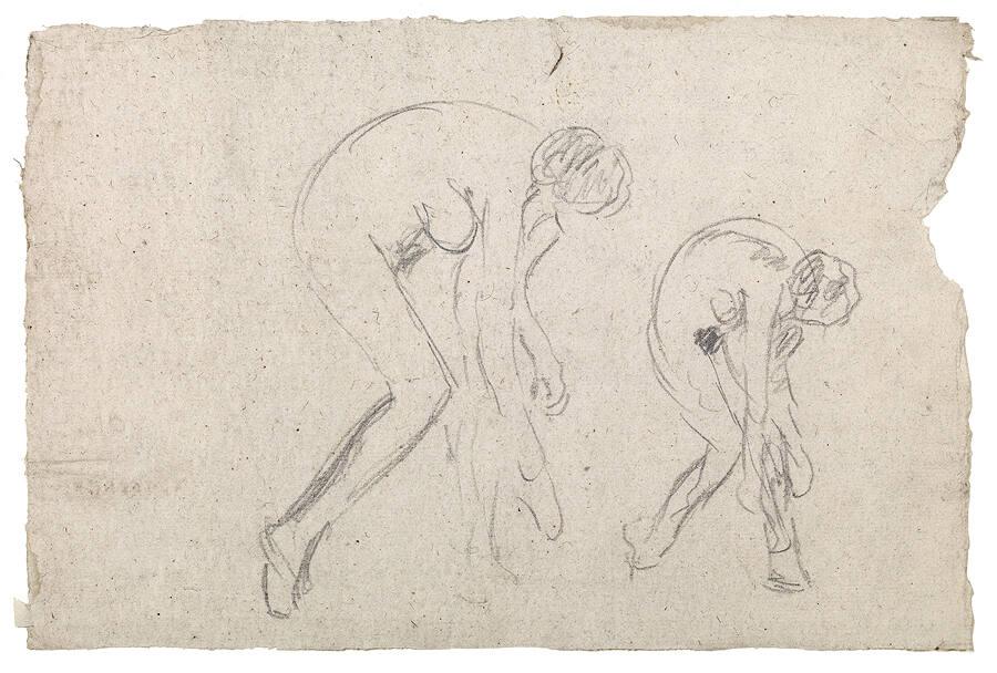 Two Studies of a Nude Bending