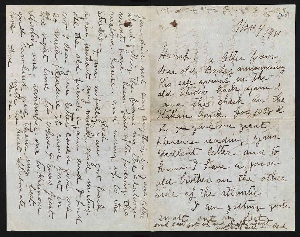 Letter from Maurice Brazil Prendergast to Charles Prendergast from Venice