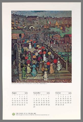 Calendar Poster
August-September-October
1979
published by the Press of A. Colish, Inc.; Mt.Vernon, NY