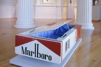 Fantasy Coffin (Fantastic Afterlife Vehicle) in the form of a Marlboro Cigarette Pack
