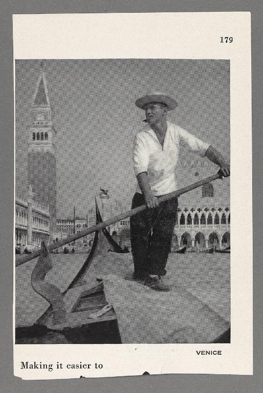 Photograph of gondolier in Venice