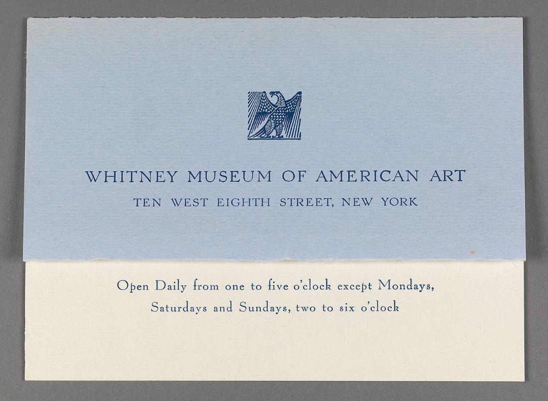 Whitney Museum of American Art announcement of "A Memorial Exhibition of the Work of William J. Glackens"
