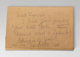Note inside of box belonging to Eugenie Prendergast from Roger and Gallet (Six Saxons)