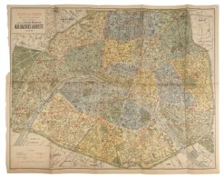 Plan de Paris divisé en 20 arrondissements dressé spécialement pour les grands magasins aux Galeries Lafayette Paris
