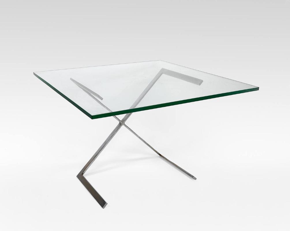 Glass topped Reproduction Barcelona Coffee Table from Robert Brady, Mexico