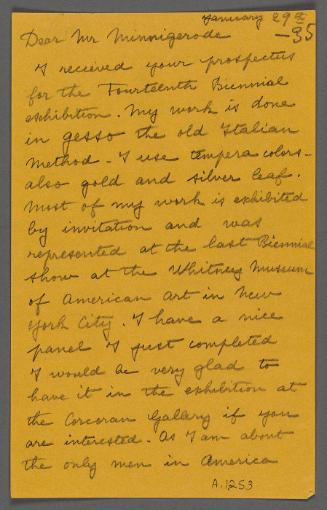 Draft of a letter to Corcoran