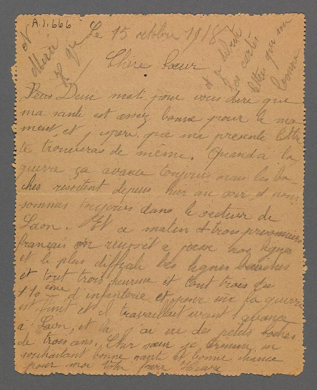 Letter from Henri Vankemmel [ Eugénie Prendergast's brother]
