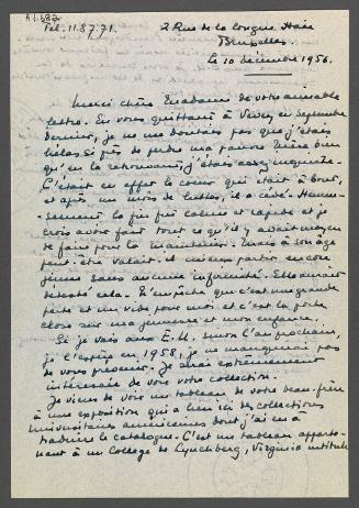 Letter to Eugénie Prendergast with envelope
