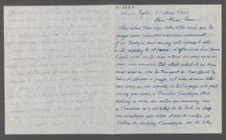 Letter from Louis Vankemmel and Marie Vankemmel [Eugénie Prendergast's brother and sister]