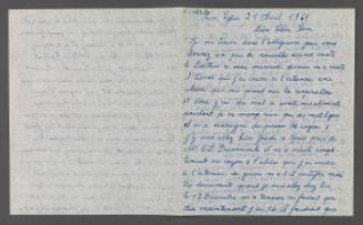 Letter from Louis Van Kemmel and Marie Van Kemmel [Eugénie Prendergast's brother and sister]