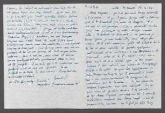 Letter from Henri Vankemmel to Eugénie Prendergast
