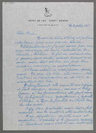 Letter to Eugénie Prendergast
