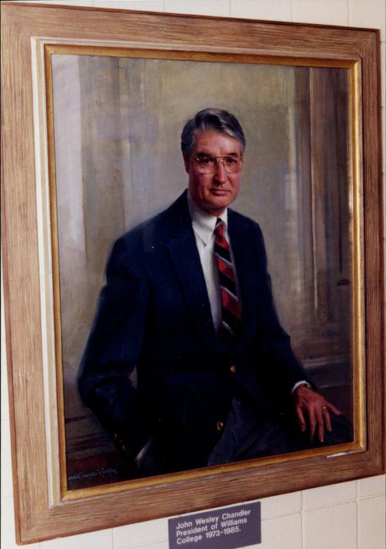John Wesley Chandler, Twelth President of Williams College 1973-1985, Williams College Trustee 1969-73, Dean of Faculty 1966-67, Provost 1965-66, Professor 1955-65