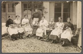 Unknown friends or relatives; group of women