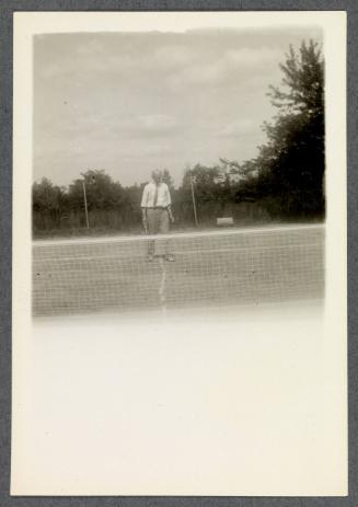 Charles Prendergast; playing tennis