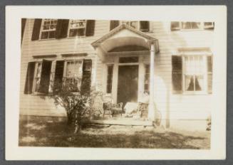 Series including Valhalla, NY, Vermont, Connecticut, and New Hampshire; Kent CT Eugénie Prendergast sitting outside house