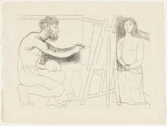 Painter Before his Easel, With a Long-Haired Model, plate XII (from "Le Chef-d'oeuvre inconnu")