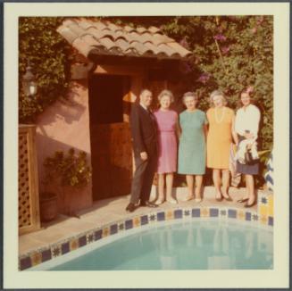 Cuernavaca, Mexico home of Robert Brady; group in front of pool