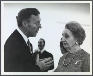 Charles Prendergast Exhibit at MFA Boston; (L to R) Perry Rathbone, Eugénie Prendergast