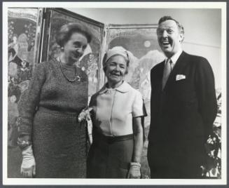 Charles Prendergast Exhibit at MFA Boston; (L to R) Eugénie Prendergast, Helen Hayes, Perry Rathbone