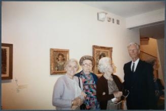 Series of a dinner at Williams College Museum of Art including Eugénie Prendergast and others; (L to R) Cathy Genvert, Eugénie Prendergast, Mr. and Mrs. Brumbaugh