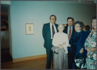 Prendergast exhbition and dinner at Williams College Museum of Art including Eugénie Prendergast and others; (L to R) John Boyd, Cathy Genvert, Joe Butler, Eugénie Prendergast