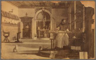 Photographic reproduction of Vittore Carpaccio's painting of St. Augustine in his Study, 1507