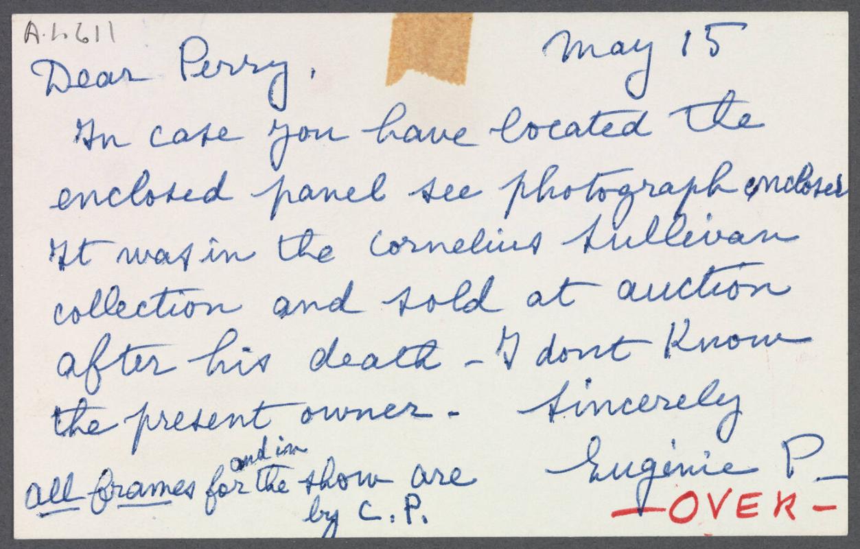 Postcard in Eugénie Prendergast's hand